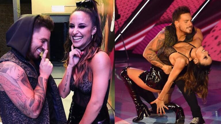 Bal se mostró pícaro tras el beso con su compañera.
