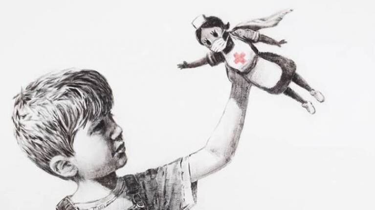 Banksy subasta su obra dedicada a los sanitarios y les cederá lo recaudado