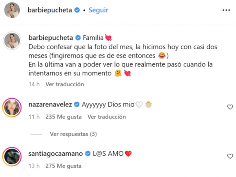 Barbie Vélez compartió su primer retrato familiar con su marido, su bebé y su perrito: "La foto del mes"