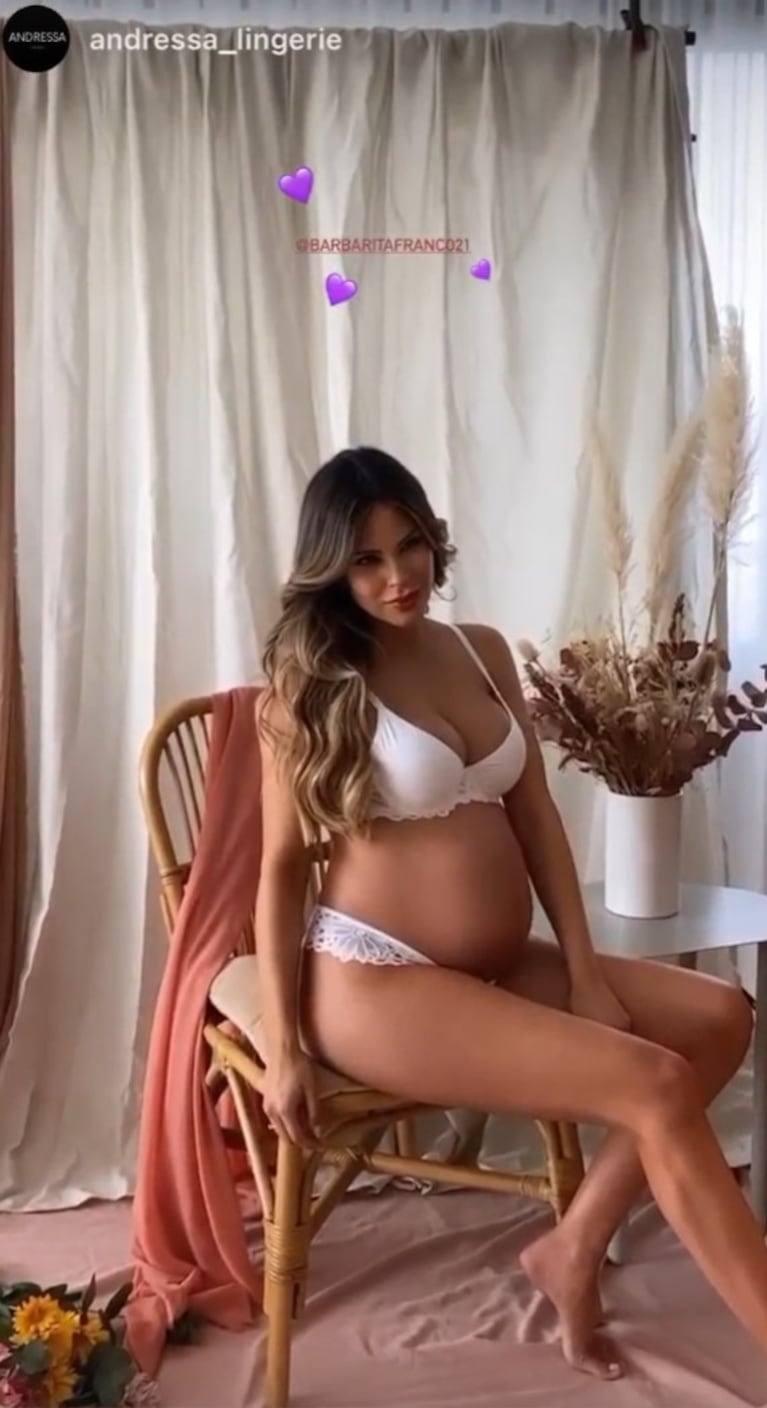 Barby Franco celebró las 28 semanas de embarazo con sensuales conjuntos de lencería