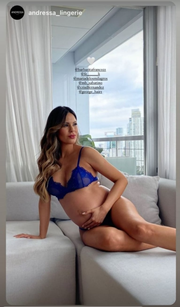 Barby Franco celebró las 28 semanas de embarazo con sensuales conjuntos de lencería