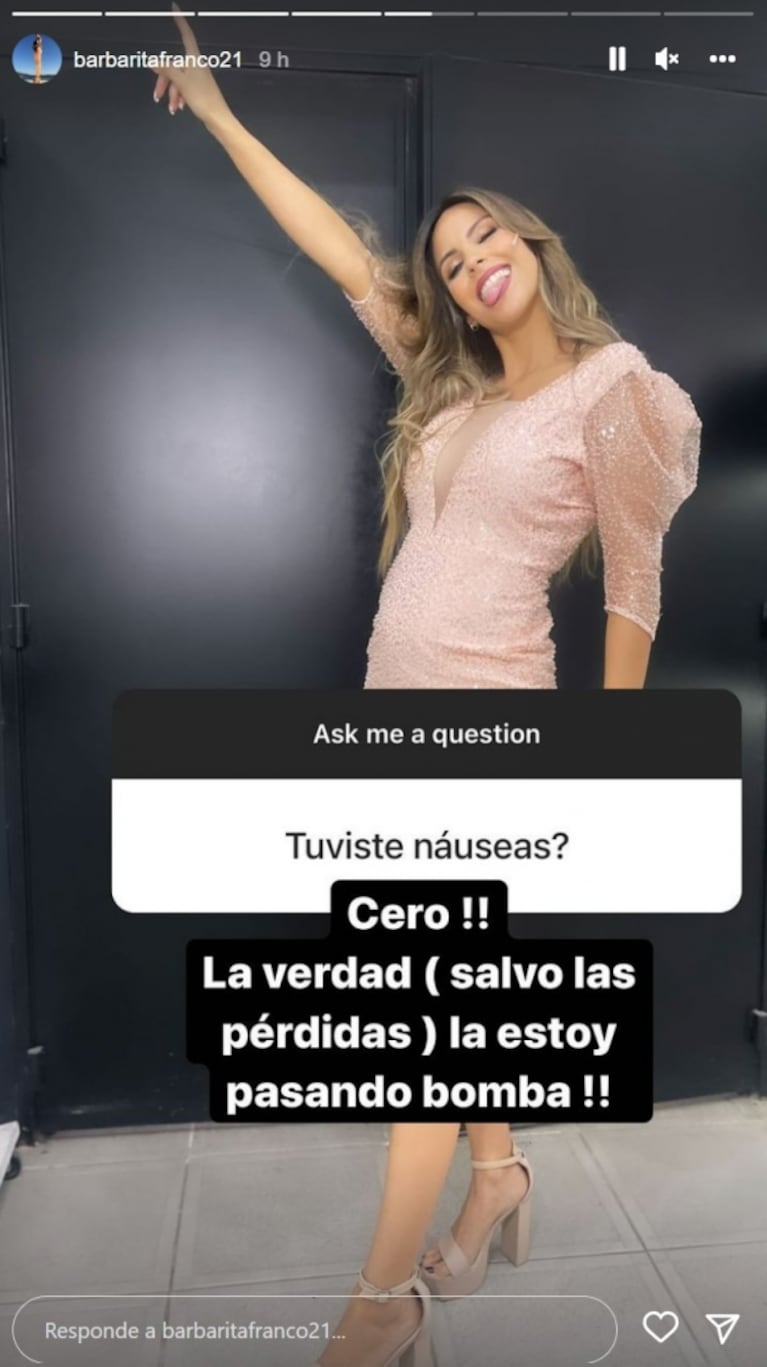 Barby Franco contó cómo se siente físicamente en el cuarto mes de su embarazo