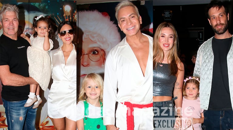Barby Franco, Fernando y Sarah Burlando, Jesica Cirio, Chloe Insaurralde y Elías Piccirillo en Una Mágica Navidad de Flavio y Dionisio Mendoza (Fotos: Movilpress).