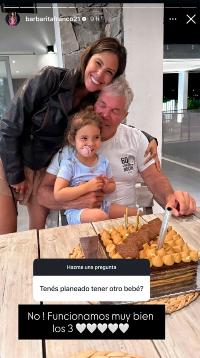 Barby Franco habló de la posibilidad de volver a ser mamá (Foto: Instagram/@barbaritafranco21).