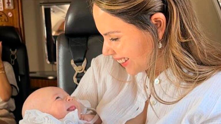 Barby Franco le rezó a la Virgen Desatanudos para que su beba Sarah se recupere pronto