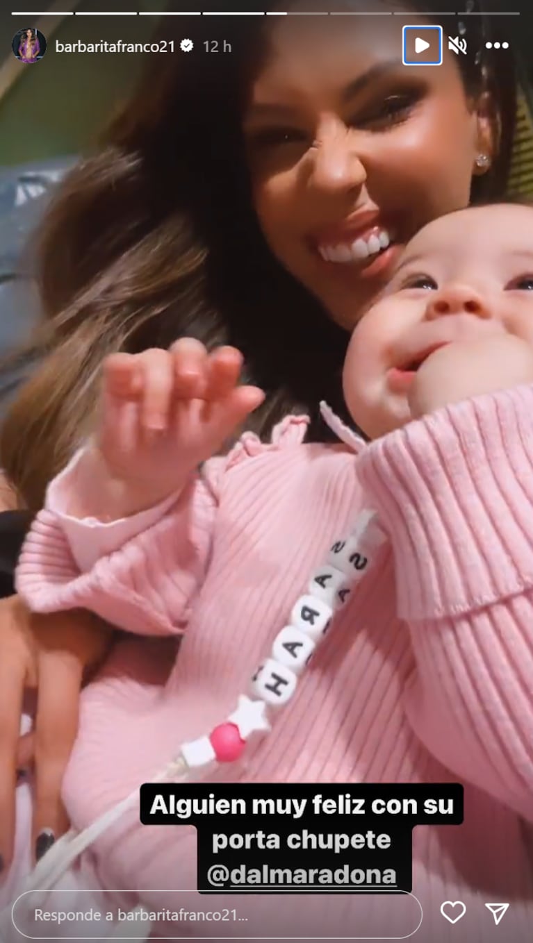 Barby Franco mostró el tierno regalo que Dalma Maradona le hizo con sus propias manos a Sarah Burlando