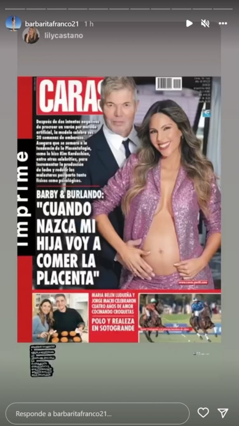 Barby Franco mostró su pancita de embarazada y reveló el sexo de su bebé en camino