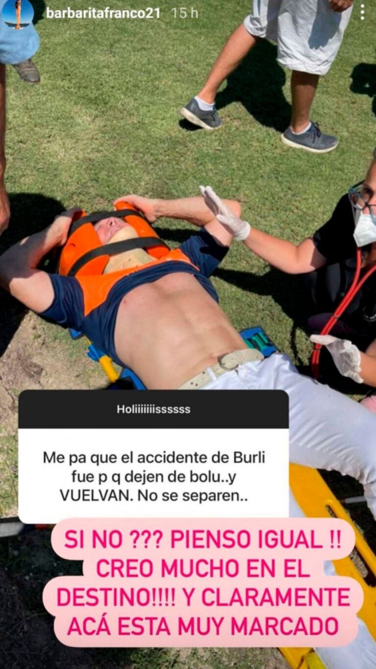 Barby Franco reveló cómo está su relación con Burlando después de su crisis más fuerte y el accidente del abogado: "Creo mucho en el destino"