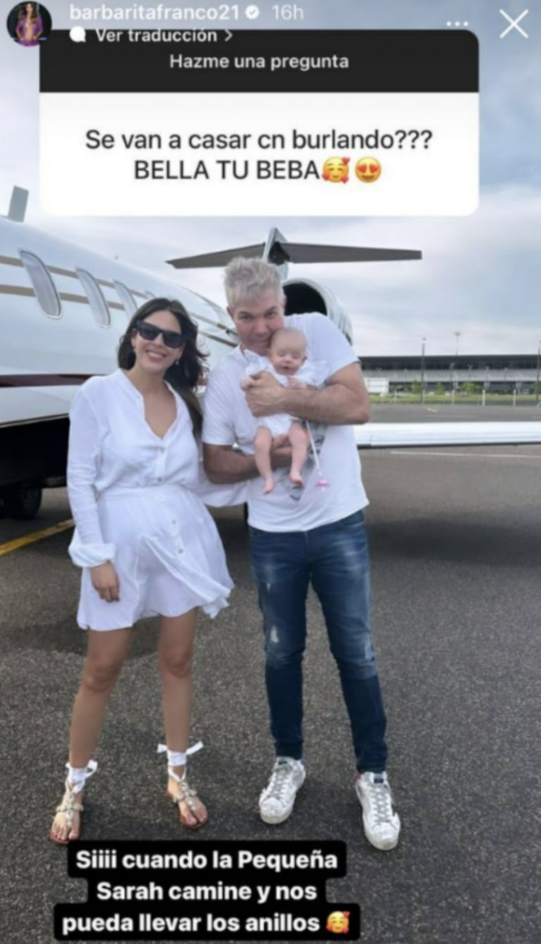 Barby Franco reveló que se casará con Fernando Burlando y describió su boda soñada junto a Sarah