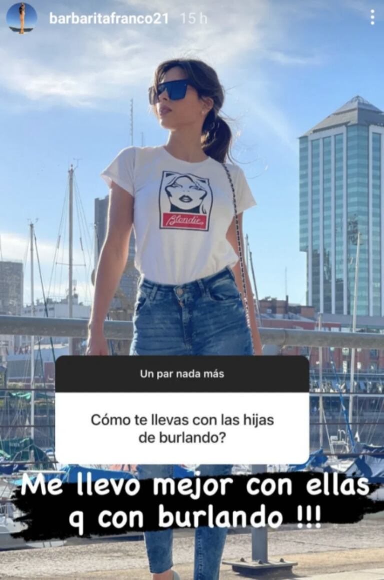 Barby Franco sorprendió al hablar de su relación con las hijas de Fernando Burlando: "Me llevo mejor con ellas que con él"