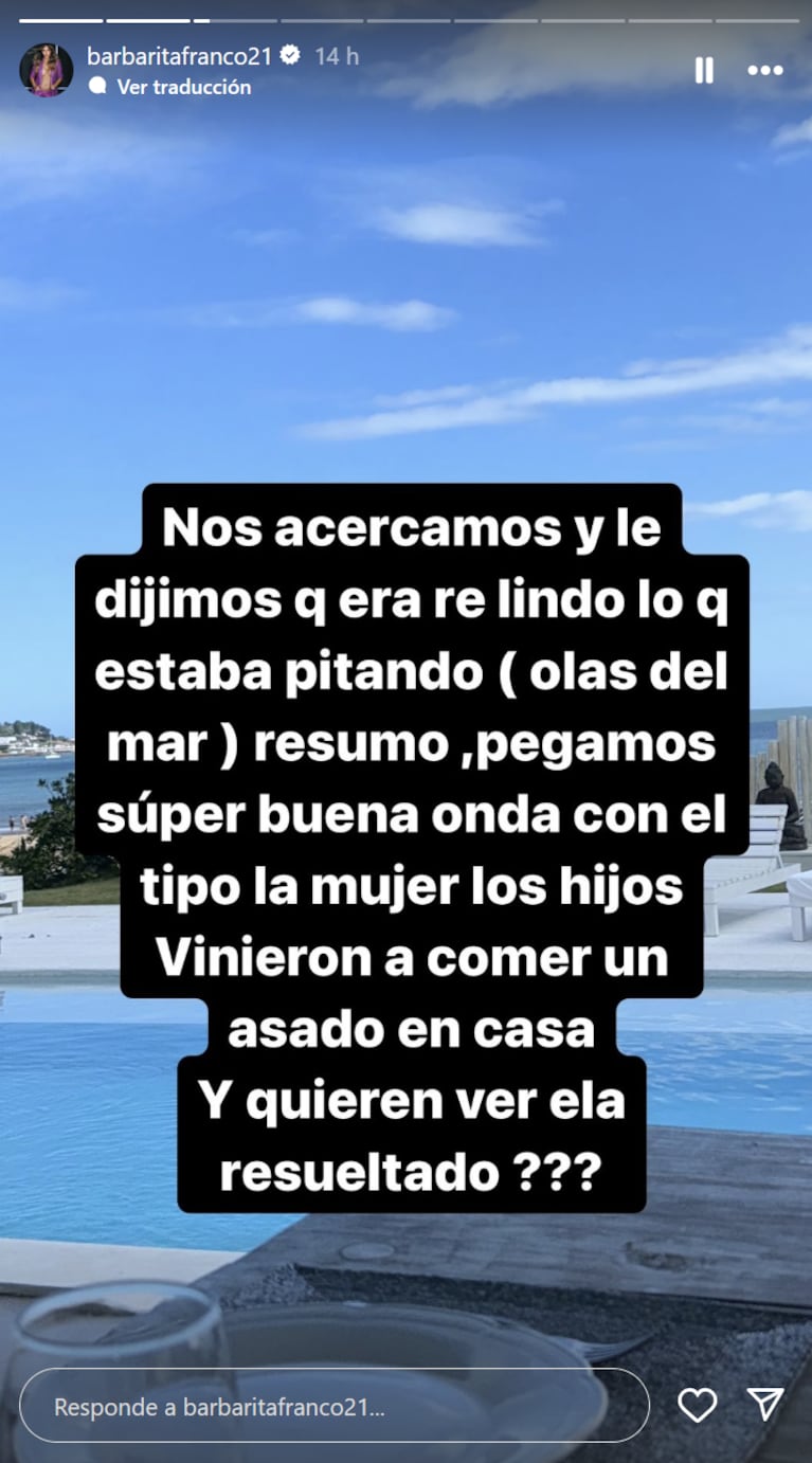 Barby Franco y Fernando Burlando, conmovidos por el regalo de un artista a Sarah