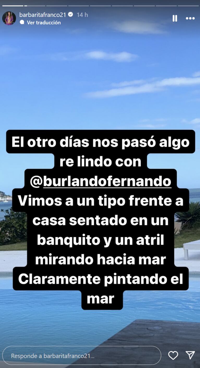 Barby Franco y Fernando Burlando, conmovidos por el regalo de un artista a Sarah