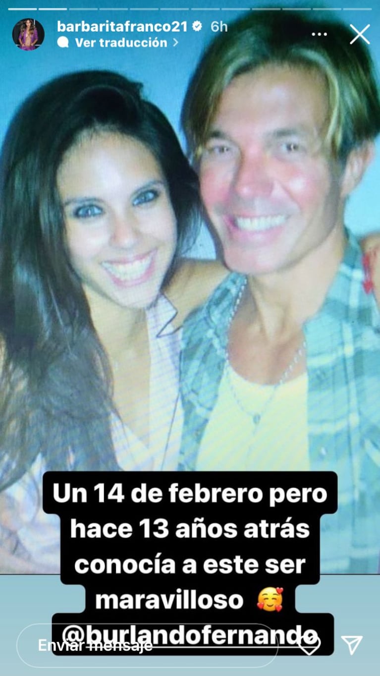 Barby Franco y Fernando Burlando en el Día de los Enamorados.