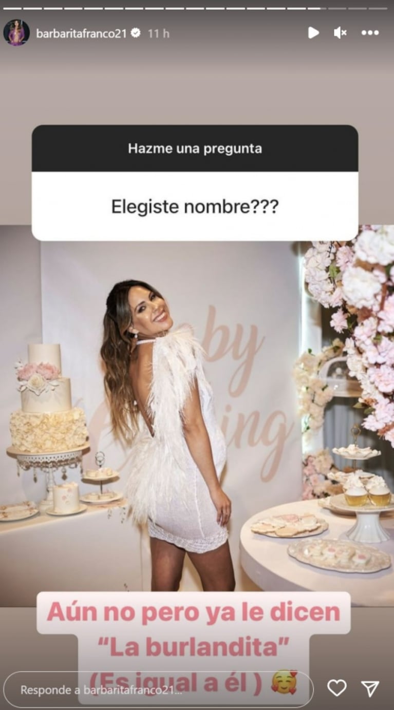 Barby Franco y Fernando Burlando le pusieron un apodo a la hija en camino