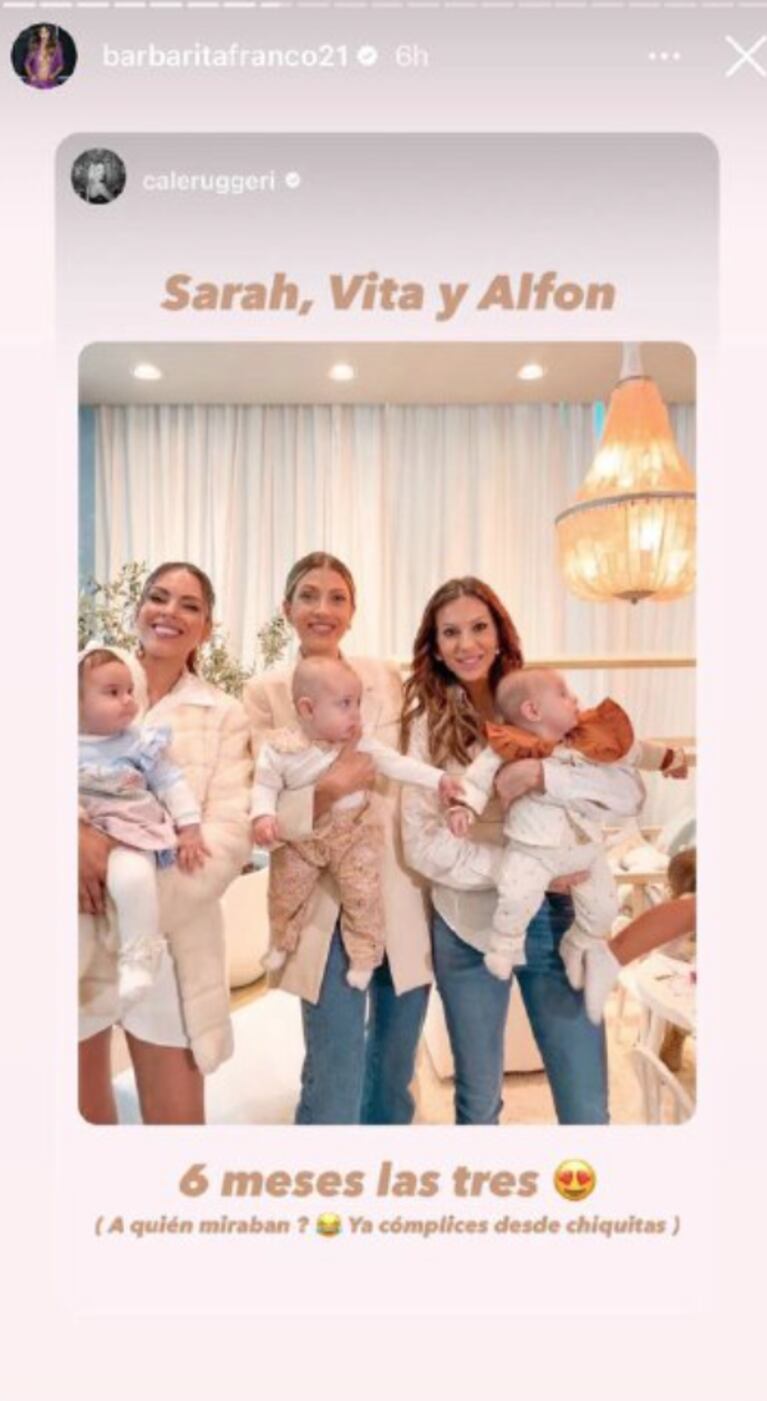 Barby Franco y Pampita juntaron a sus hijas Sarah Burlando y Ana García Moritán para jugar: el tierno video
