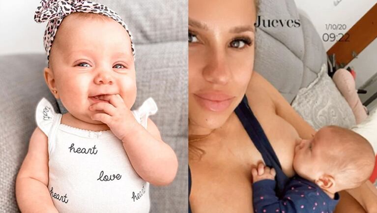 Barby se mostró amamantando a su hija Abril.