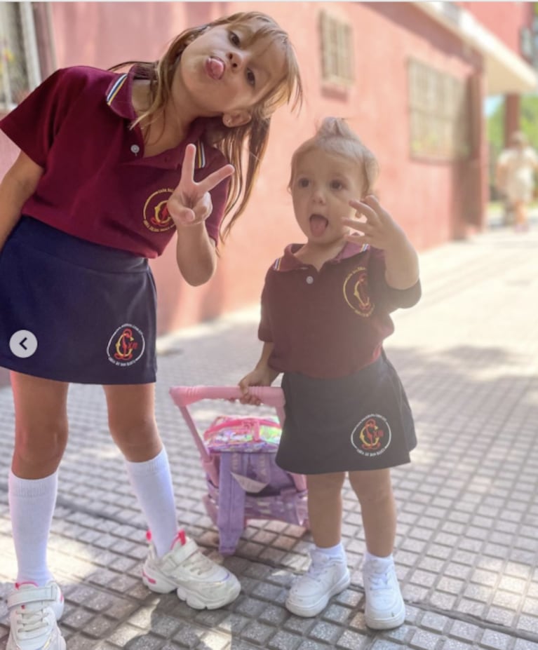 Barby Silenzi, feliz por llevar a Elena y Abril a la escuela: "Mis bebas"