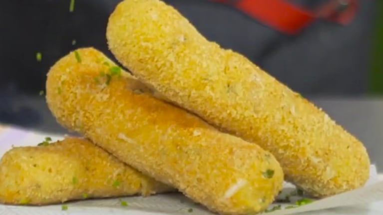 bastones, papa, muzzarella