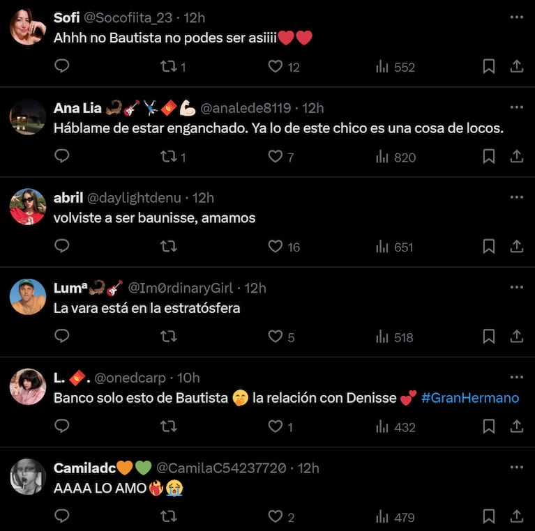 Bautista le hizo un llamativo pedido a su hermano antes de salir de Gran Hermano: el dulce gesto para Denisse