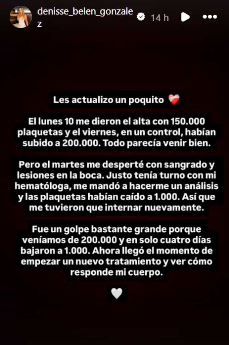 Bautista Mascia, el gran sostén de Denisse González en su nueva internación (Fotos de Instagram)