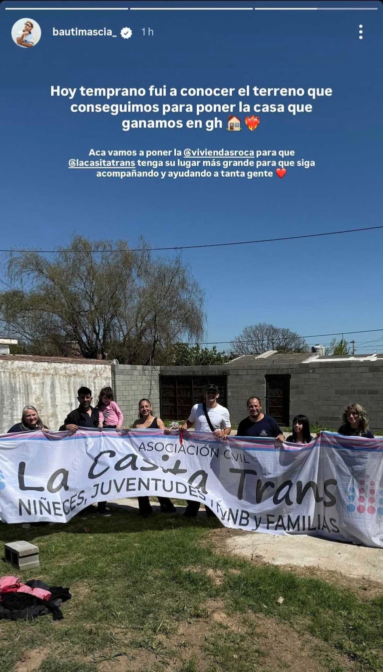 Bautista Mascia sorprendió al mostrar el uso que le dará a la casa que obtuvo en “Gran Hermano 2023”. CRÉDITO: Instagram