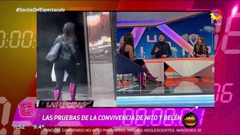 Belén di Giorgio entrando a la casa de Nito Artaza, y en Intrusos.