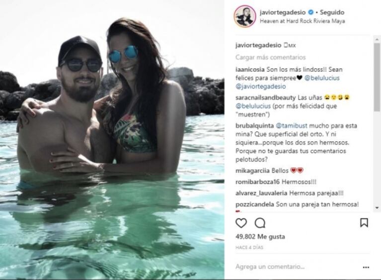 Belu Lucius, lomazo y vacaciones sexies con Javier Ortega Desio en la Riviera Maya