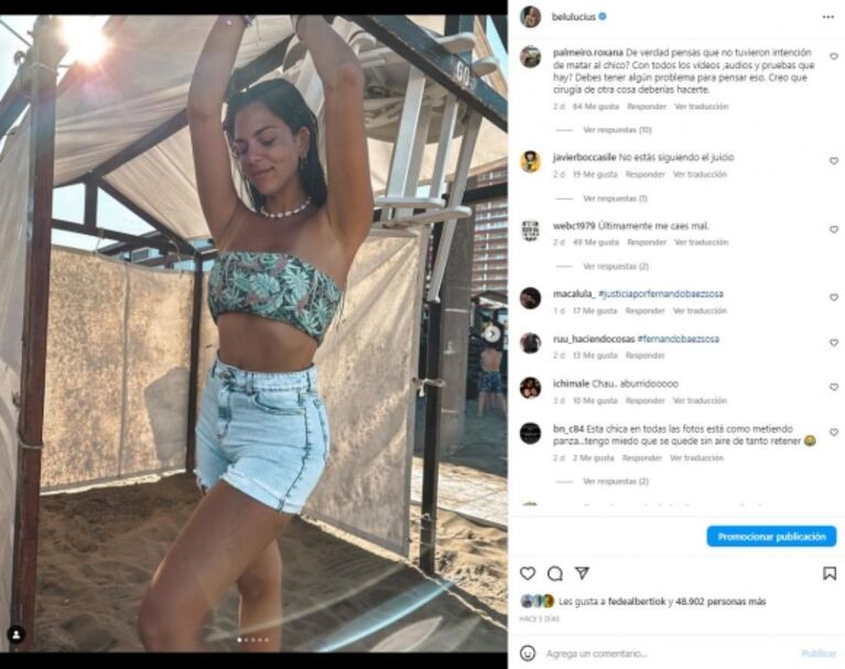 Belu Lucius protagonizó una inesperada polémica sobre el Caso Fernando Báez Sosa por un tweet de hace 3 años