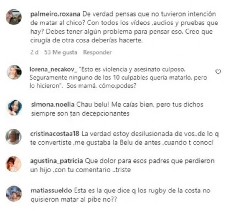 Belu Lucius protagonizó una inesperada polémica sobre el Caso Fernando Báez Sosa por un tweet de hace 3 años