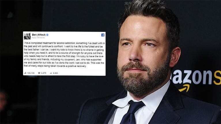 Ben Affleck confesó su lucha contra el alcoholismo