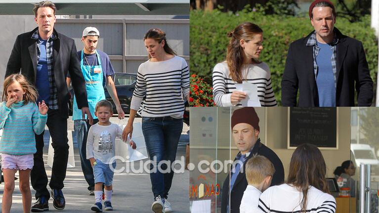 Ben Affleck y Jennifer Garner se mostraron juntos en un paseo familiar (Fotos: GrosbyGroup).
