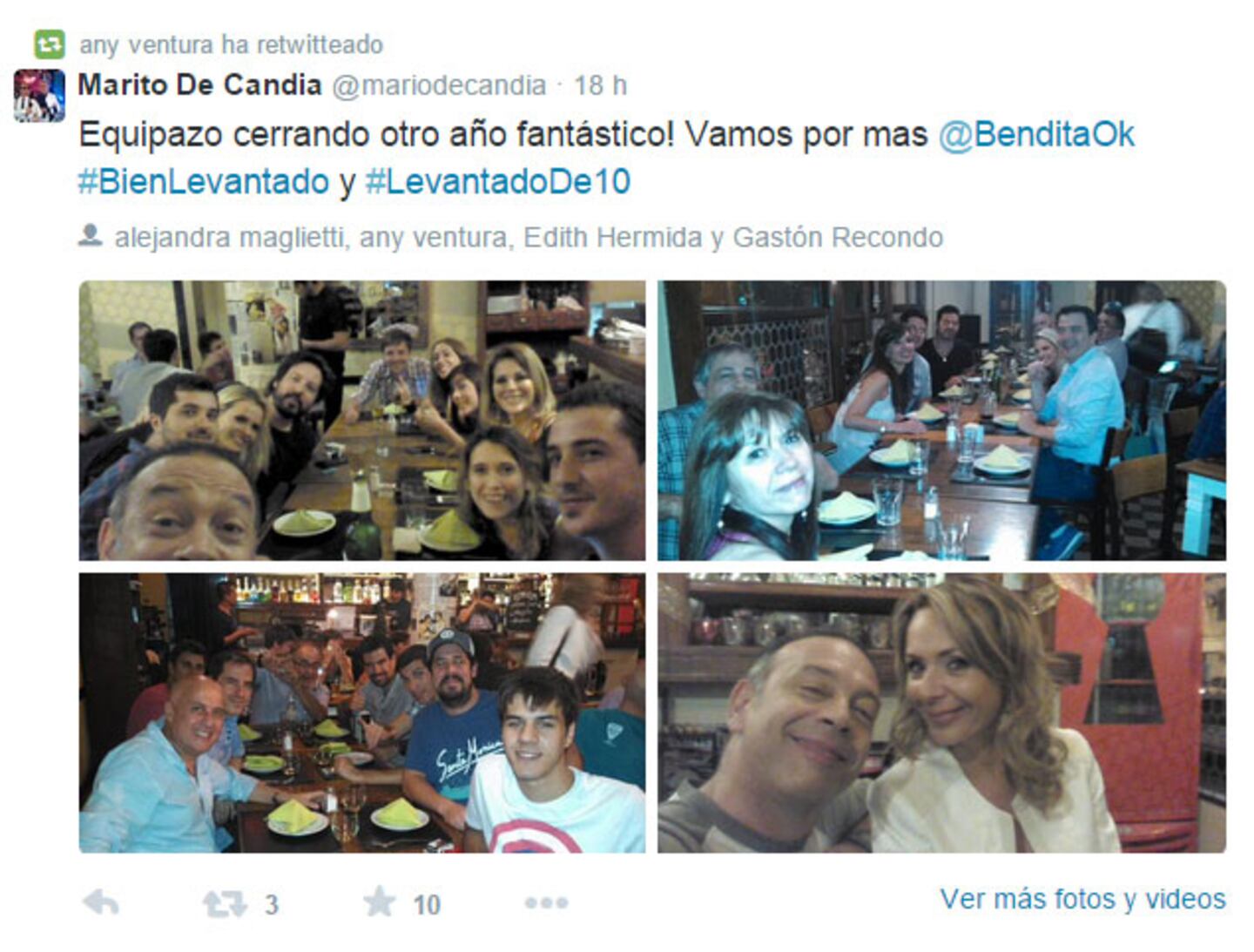 Bendita, de festejo (Foto: Twitter)