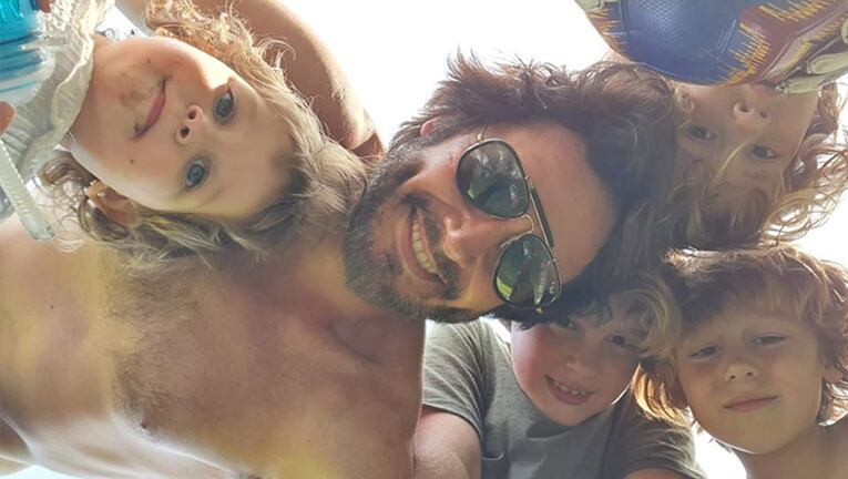 Benicio, Beltrán, Bautista y Magnolia se divirtieron junto a su papá.