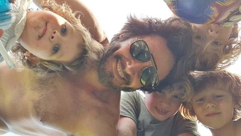 Benicio, Beltrán, Bautista y Magnolia se divirtieron junto a su papá.