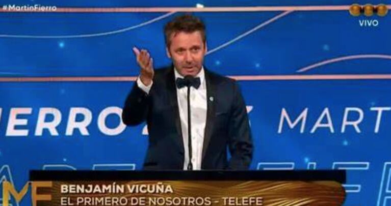 Benjamín rememoró su "furcio" en los Martín Fierro 2023.