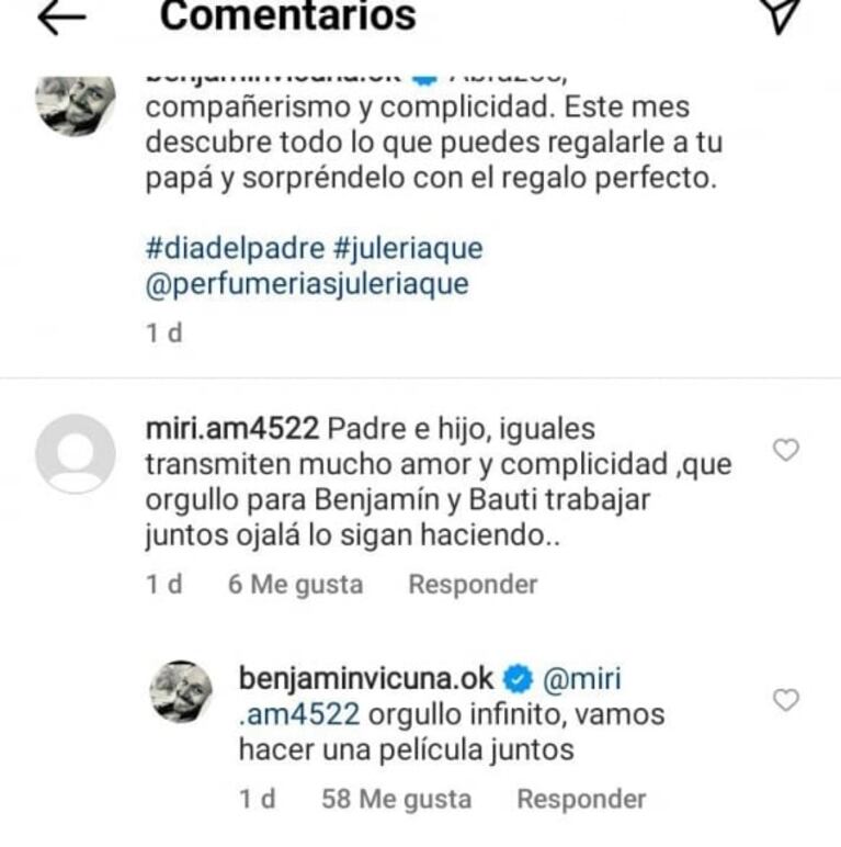 Benjamín Vicuña adelantó el futuro artístico de Bautista, su hijo mayor con Pampita: "Vamos a hacer una película"