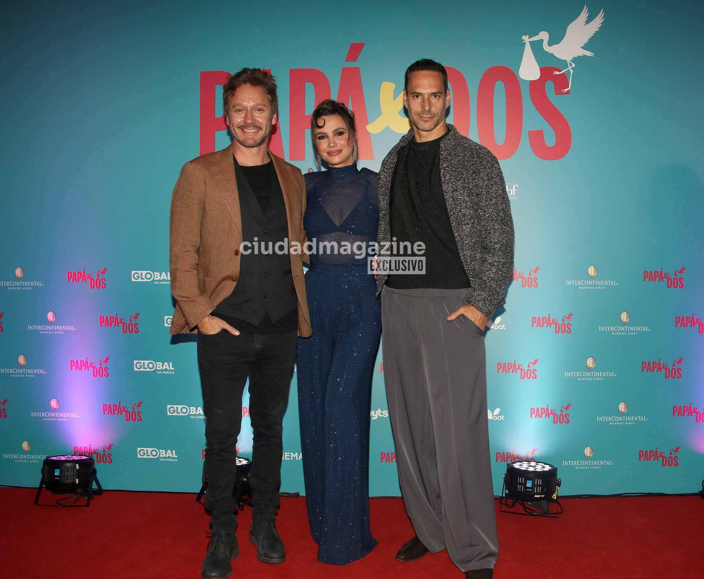 Benjamín Vicuña, Celeste Cid y Lucas Akoskinen la avant premier de Papá x dos. (Foto: @Movilpress)