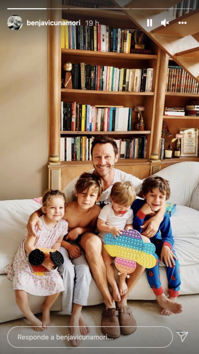 Benjamín Vicuña compartió el retrato familiar más tierno con sus hijos