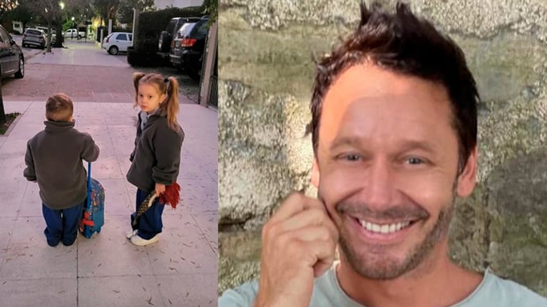 Benjamín Vicuña compartió fotos de Magnolia y Amancio sin ganas de ir al cole.