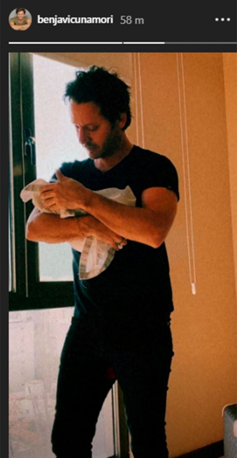Benjamín Vicuña compartió la primera foto con Amancio, su bebé recién nacido junto a China Suárez