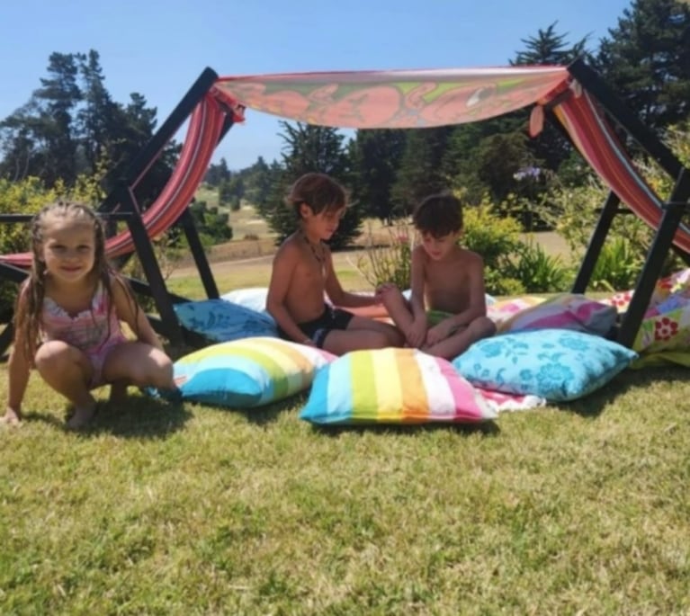 Benjamín Vicuña compartió las fotos de sus vacaciones campestres con sus hijos en Punta del Este