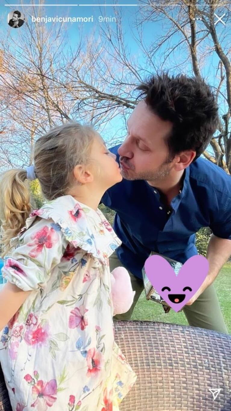 Benjamín Vicuña compartió una foto muy tierna con la pequeña Magnolia