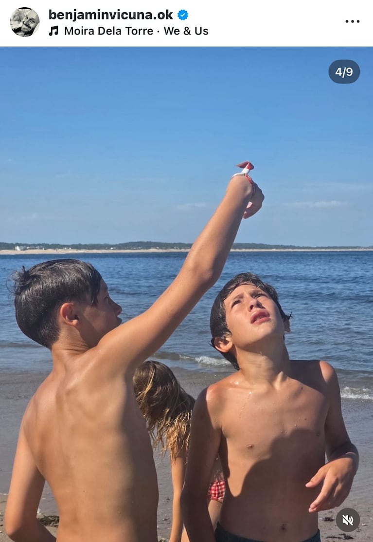 Benjamín Vicuña con sus hijos en Año Nuevo (Foto: Instagram/@benjamínvicuñaok).