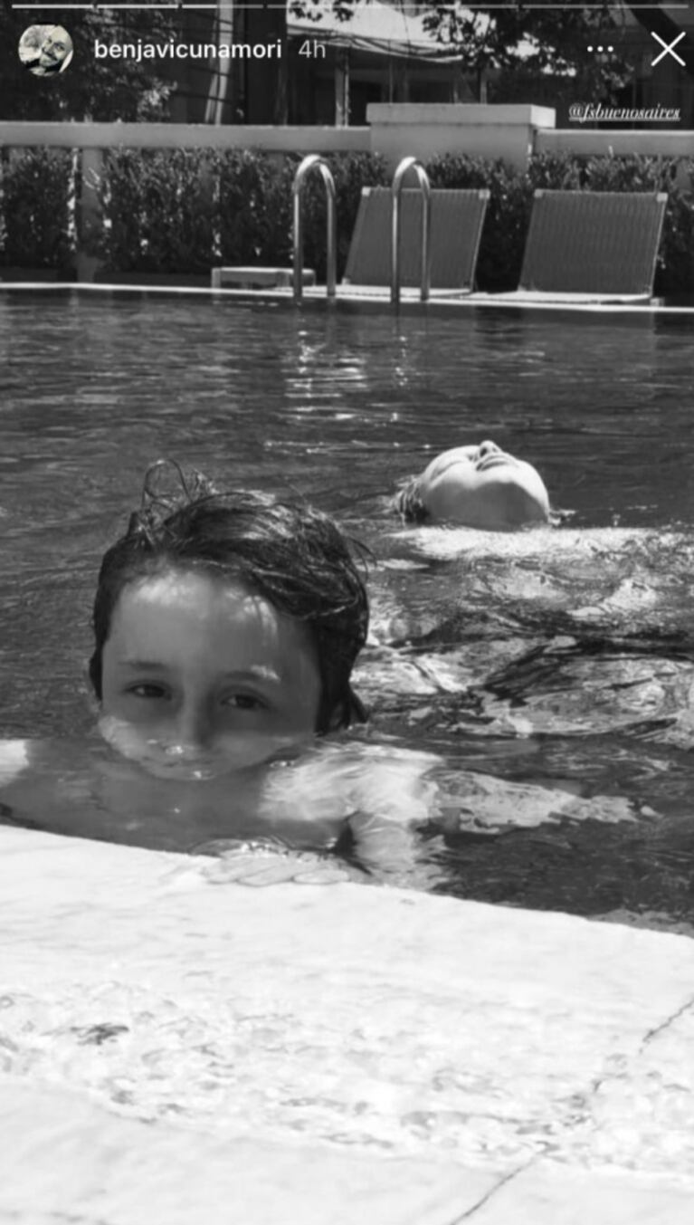 Benjamín Vicuña disfrutó de un día en la piscina junto a todos sus hijos tras su explosiva separación de China Suárez 