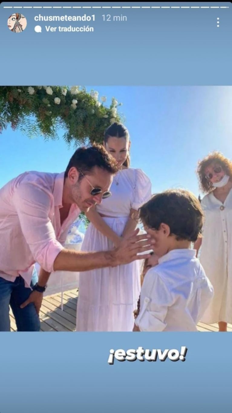 Benjamín Vicuña estuvo en el bautismo de Ana, la beba de Pampita: la tierna foto con Benicio, Magnolia y su ex