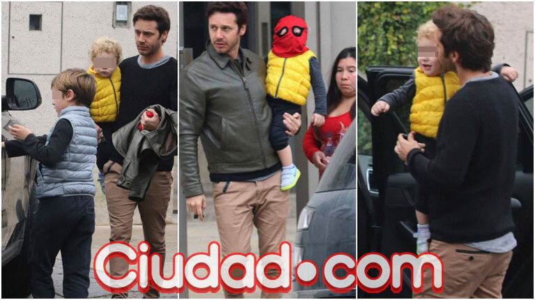 Benjamín Vicuña fue a buscar a sus hijos a la casa de Pampita (Fotos: Movilpress)