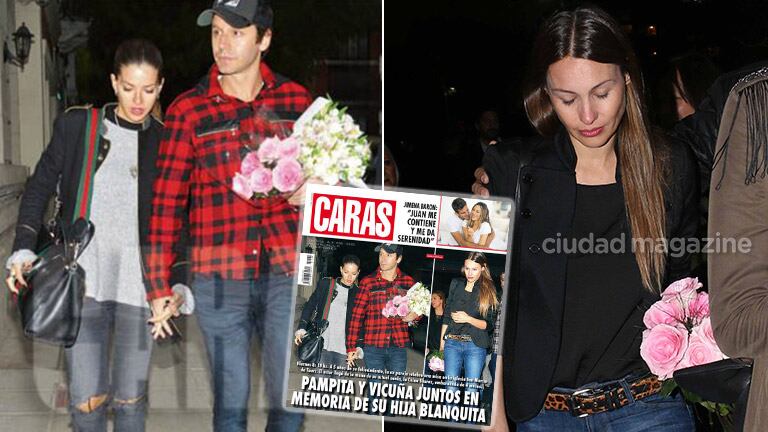 Benjamín Vicuña llegó a la iglesia de la mano de la China Suárez. Pampita no fue con Pico Mónaco. (Fotos: revista Caras y Ciudad)