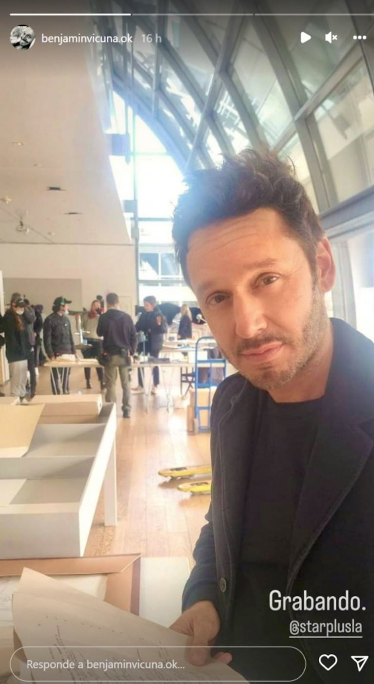 Benjamín Vicuña mostró cómo es su "oficina" durante los rodajes
