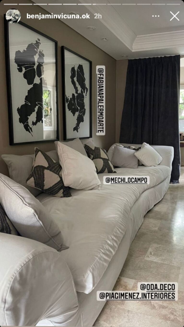 Benjamín Vicuña mostró fotos de cómo quedó la decoración de su nueva súper casa