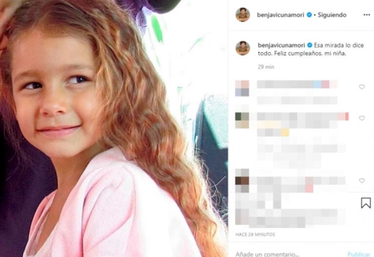 Benjamín Vicuña recordó a su hija Blanca, en el día que cumpliría 14 años: "Esa mirada lo dice todo"